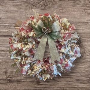 Festive Holiday Wreath with Bow and Pinecones